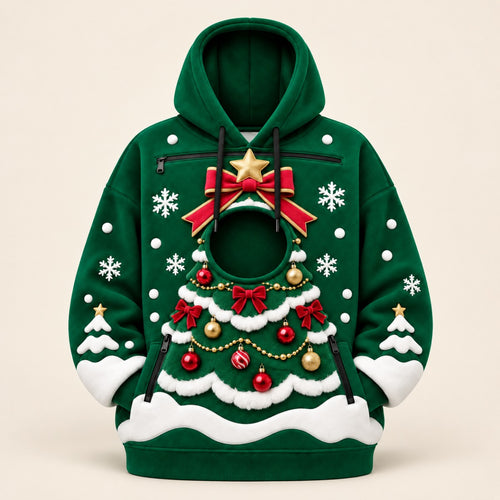 Christmas Pet Pouch Hoodie – Christmas Tree